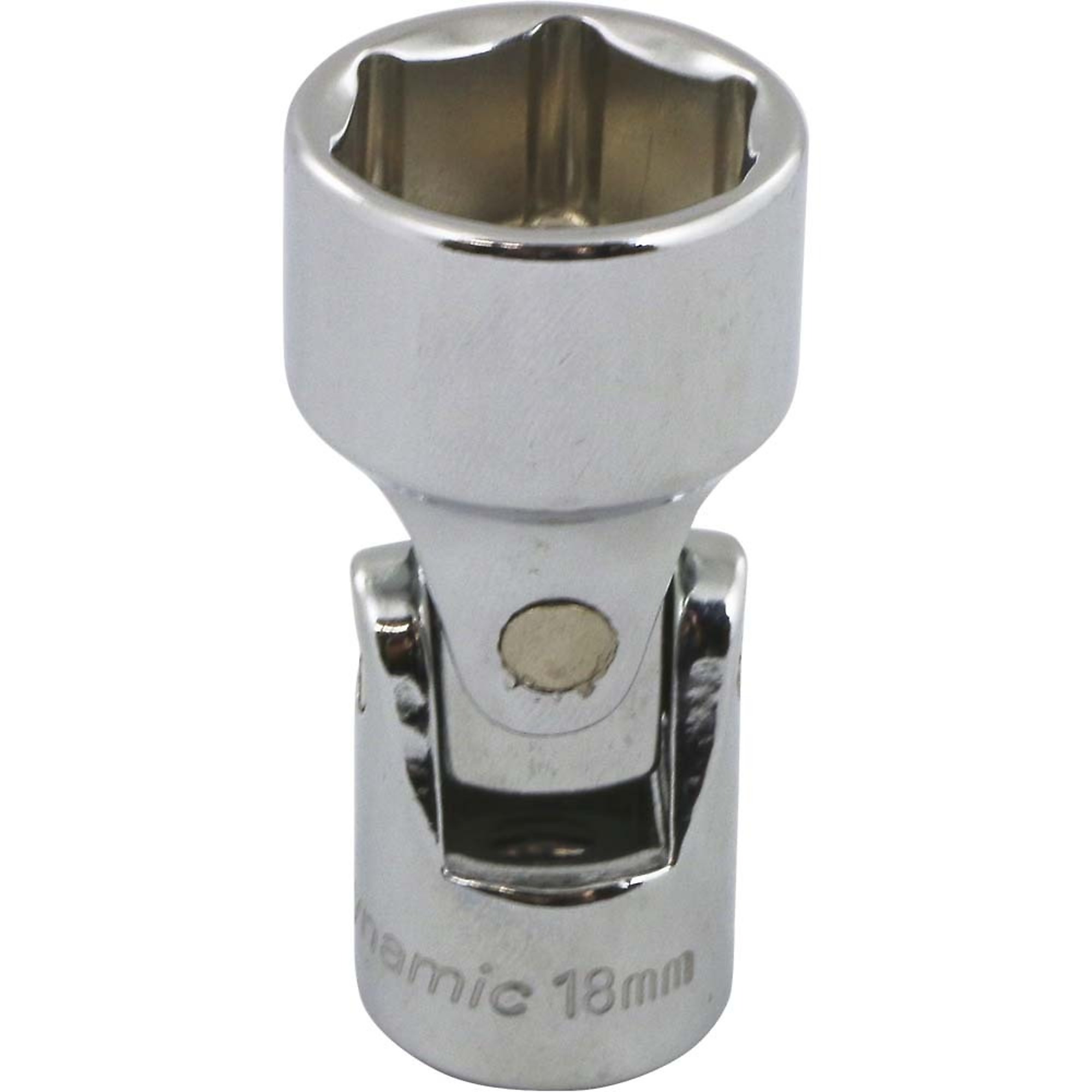 Dynamic Tools 3/8in. Drive 6-Point Metric Universal Joint Socket — 18mm, Chrome Finish, Model# D008718
